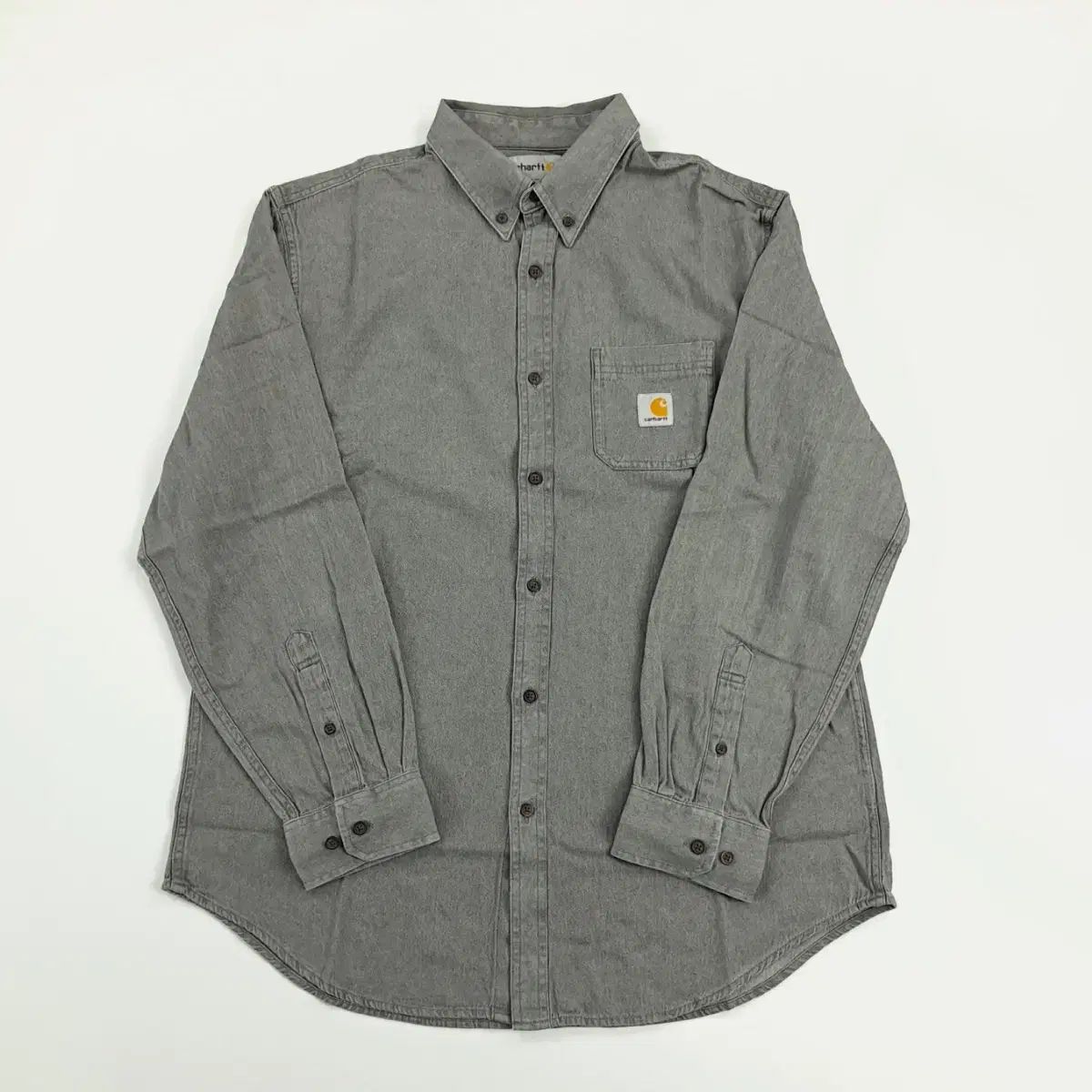 （ Sa026 ） L Carhartt(カーハート) チャコールグレー リメイク ワーク 長袖 シャツ