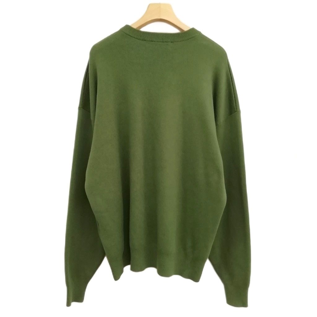 CABAN コットンカシミヤ　クルーニット　グリーン　Mサイズ CABaN コットンカシミヤ ポケットクルーネックカーディガン
