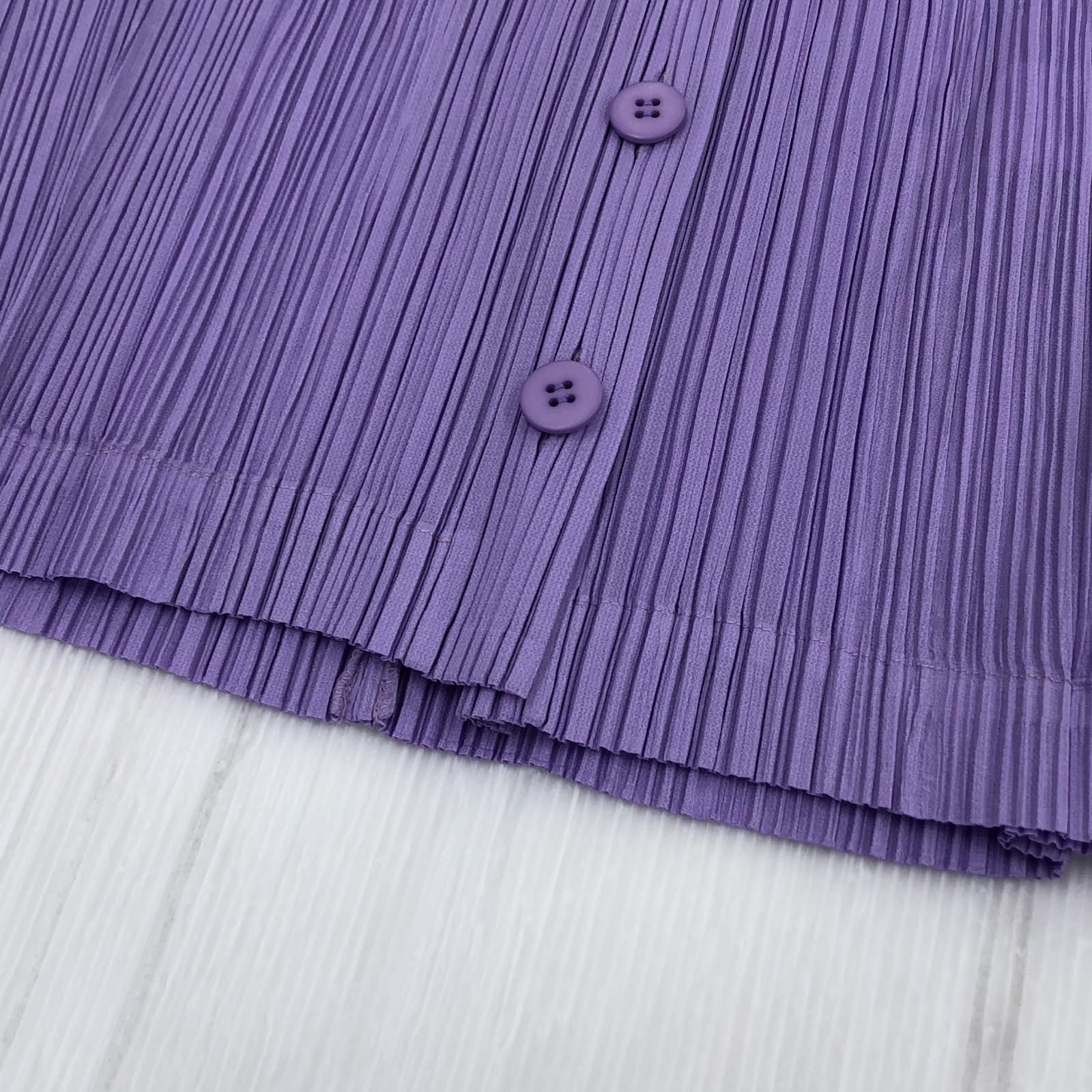 PLEATS PLEASE カーディガン パープル 3 PP31JC135 - メルカリ