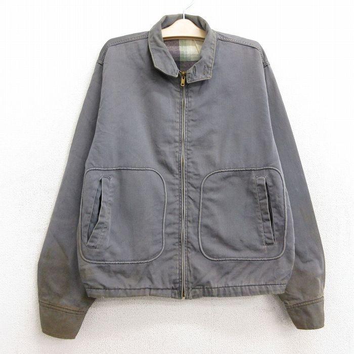 古着 長袖 ジャケット スイングトップ キッズ ボーイズ 子供服 70s タロン グレー 内側フランネル 22dec12
