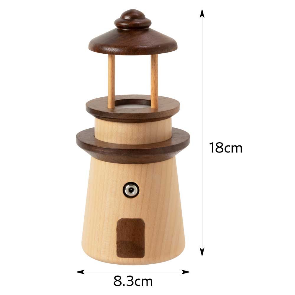 木製ベットルームランプ 灯台 コードレスランプ 無垢材 ナイトスタンド 寝室に 充電式 NEXPOTALLINN_EU