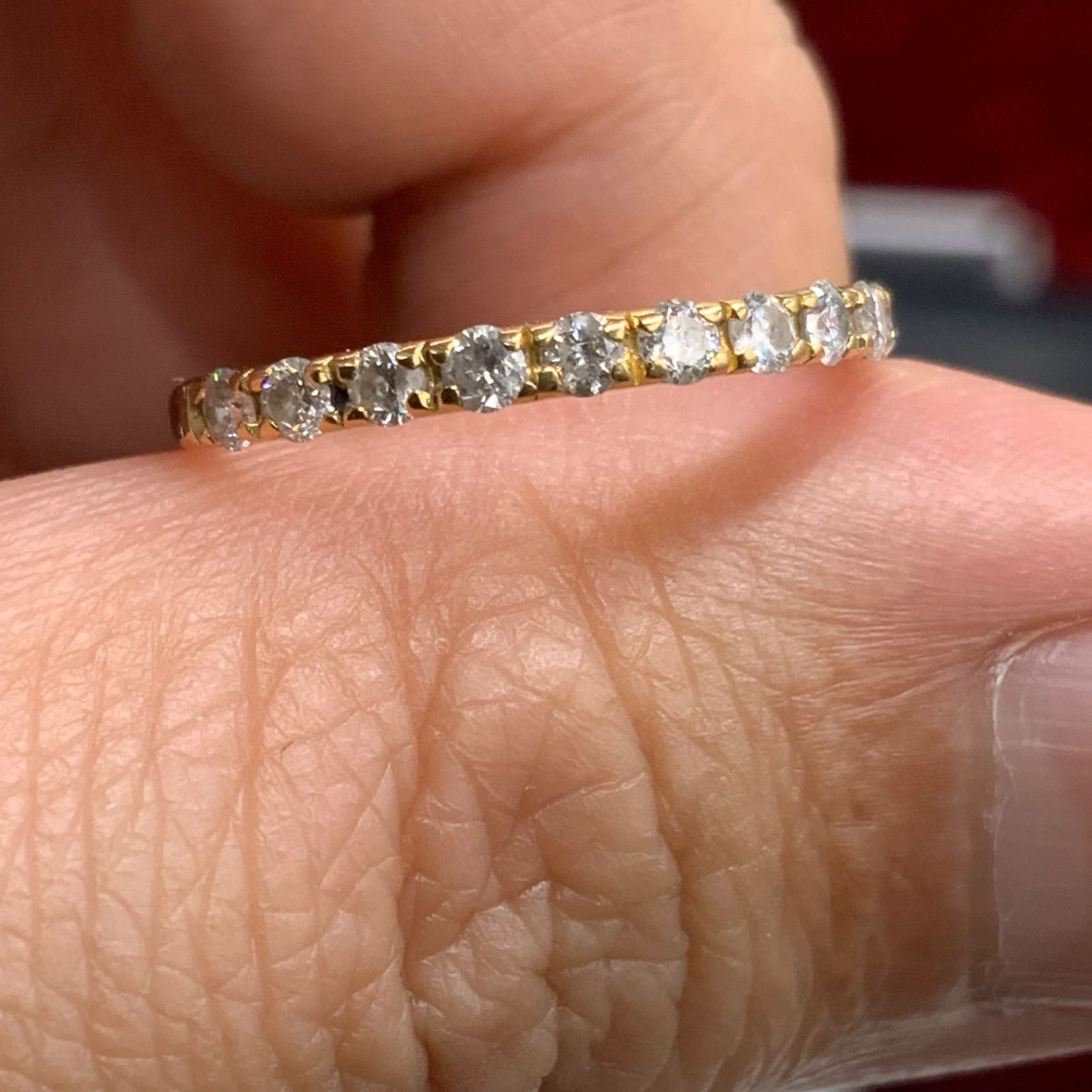 0.5ct ダイヤモンド ハーフエタニティ イエローゴールド リング k18
