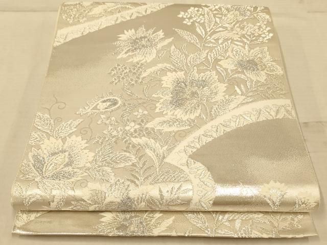 a923 正絹 プラチナ二重箔 九百錦 六通袋帯 着物 a923 正絹 プラチナ二重箔 九百錦 六通袋帯 着物 a923 正絹 プラチナ二