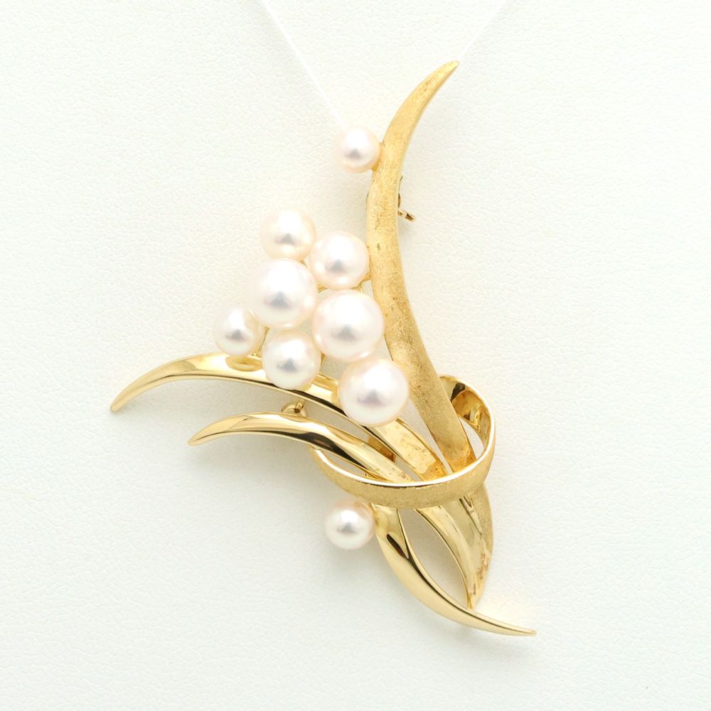 楠本質店 元住吉 タサキ K18 パール ブローチ パール4.5-7mm