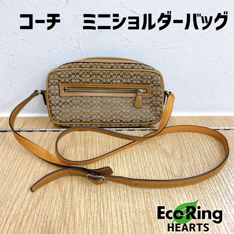 コーチ ミニショルダーバッグ シグネチャー キャンバス ベージュ AID