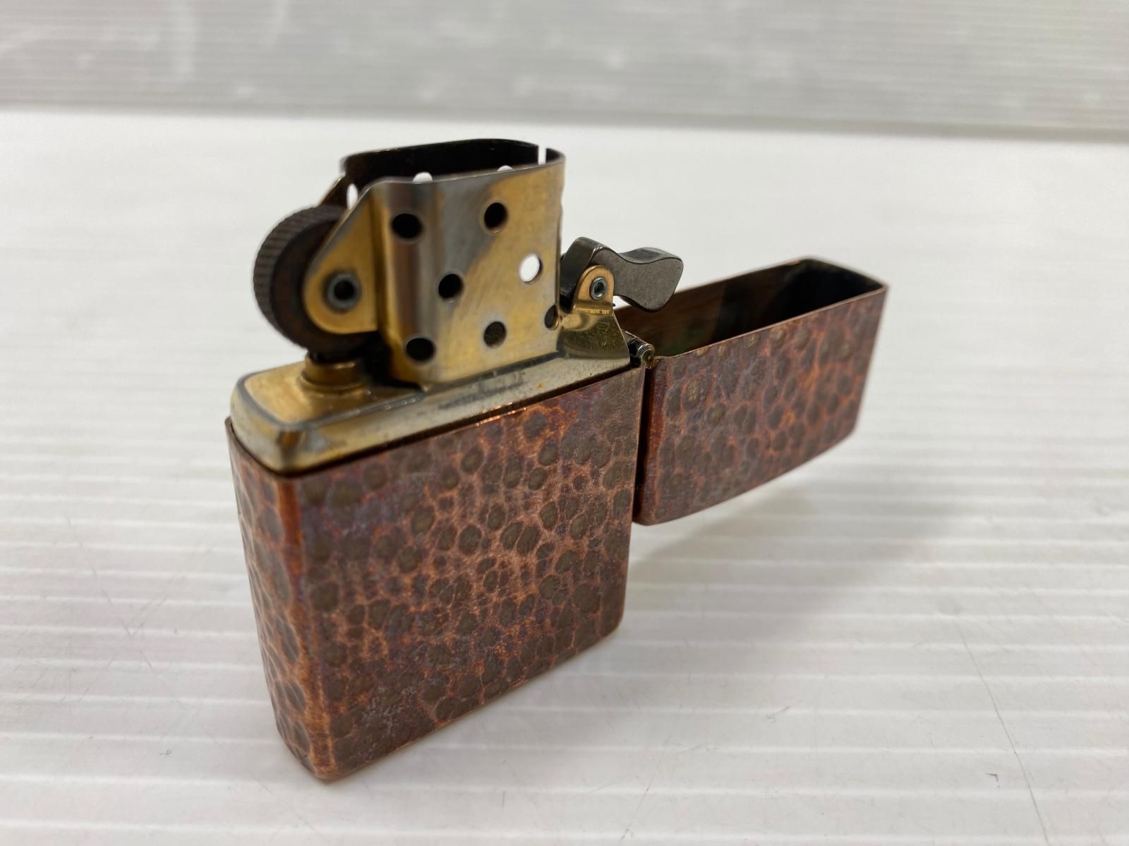 ハンドメイド スチームパンク5 ZIppo スカル真鍮 燻し加工 発光 