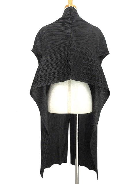 プリーツプリーズ PLEATS PLEASE ロング ベスト 変形 ブラック 黒