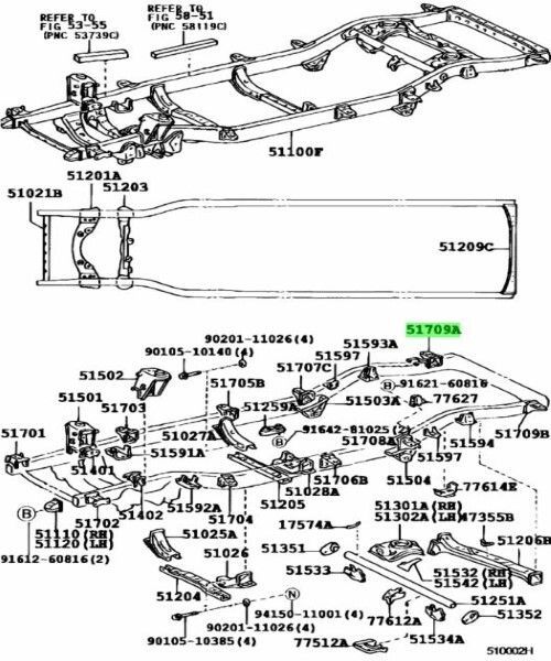 トヨタ 純正 プラド 95 キャブマウンティング ブラケットSUB-ASSY NO.3 RH BRACKET SUB-ASSY BODY REAR RH MOUNTING 51709-60050 TOYOTA WWW_NOITHATQUANGTHANH_NET