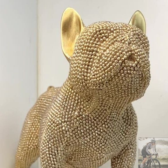 新品未使用】フレンチブルドッグ 置物 樹脂ビーズ キラキラ フィギュア