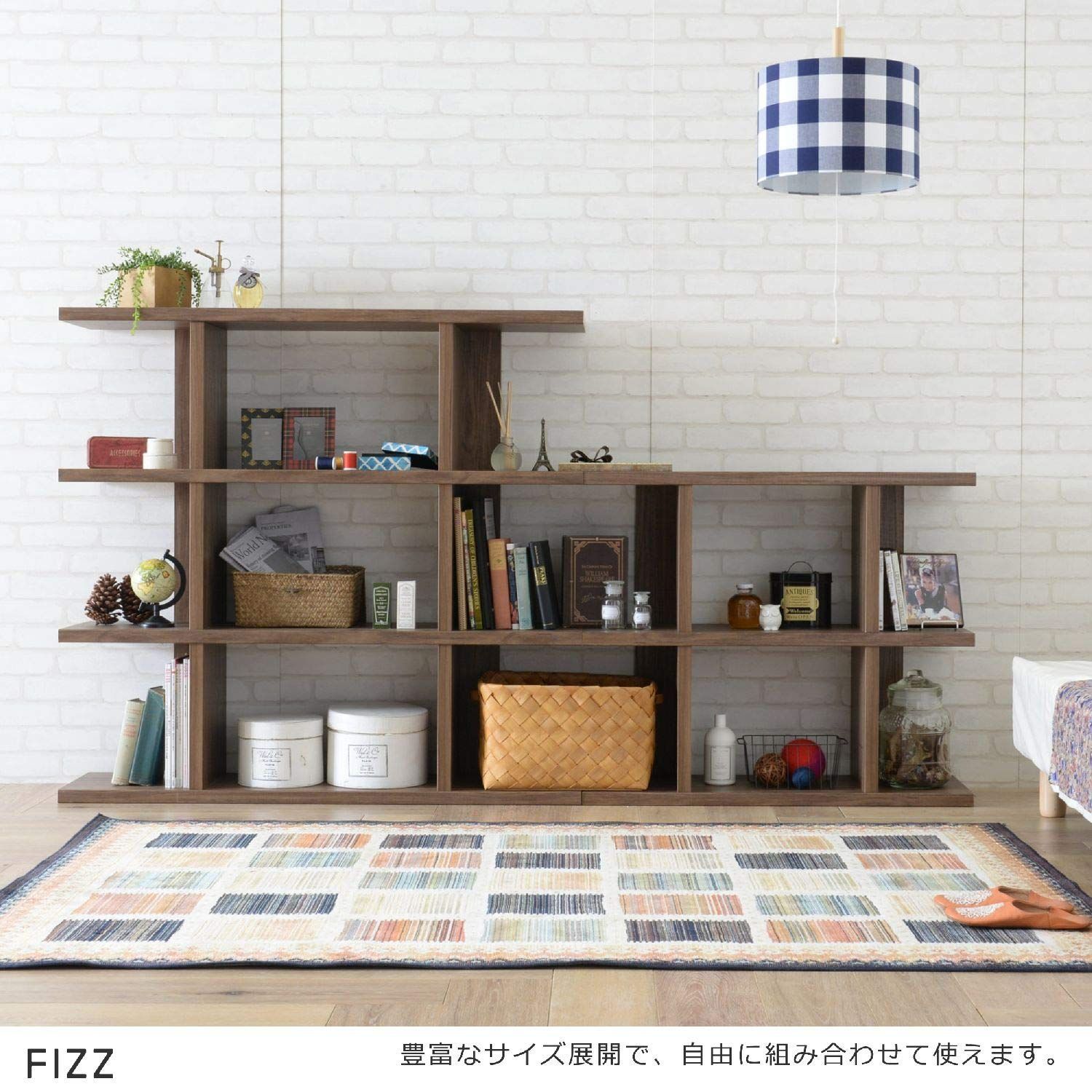 ブラウン 高さ76.5cm 奥行30.5cm 背面化粧 幅90cm 2段 FZ80-90 オープンシェルフ Fizz BR 佐藤産業 TALLINNNEXPO_COM