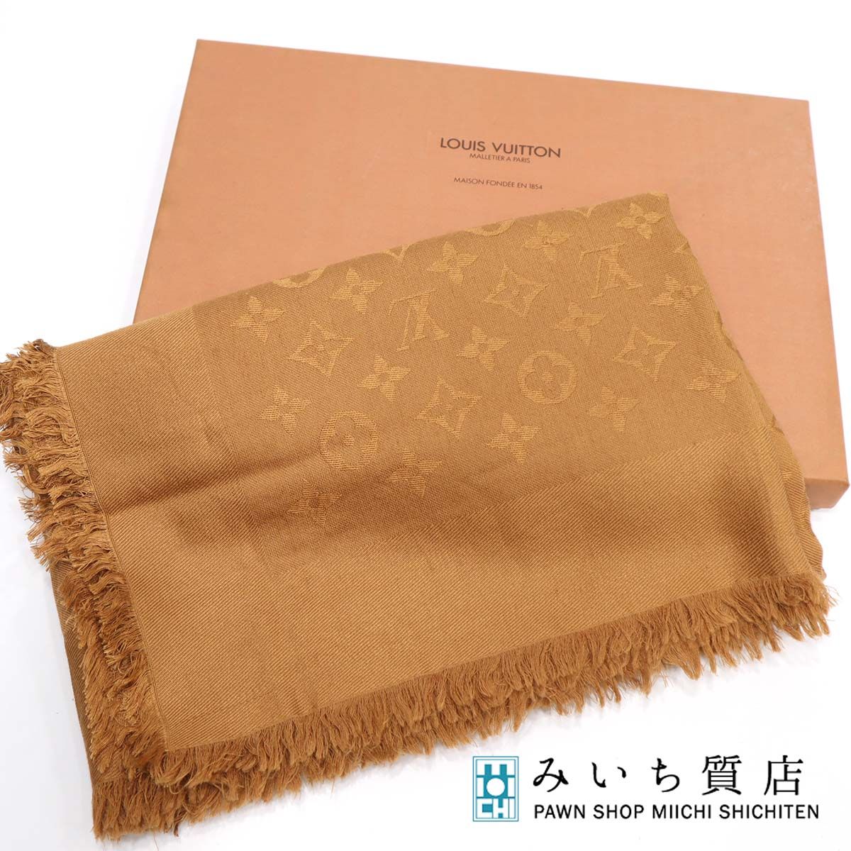 LOUIS VUITTON ルイヴィトン 大判 ストール マフラー LOUIS VUITTON ルイヴィトン ストール モノグラム カシミア 黒