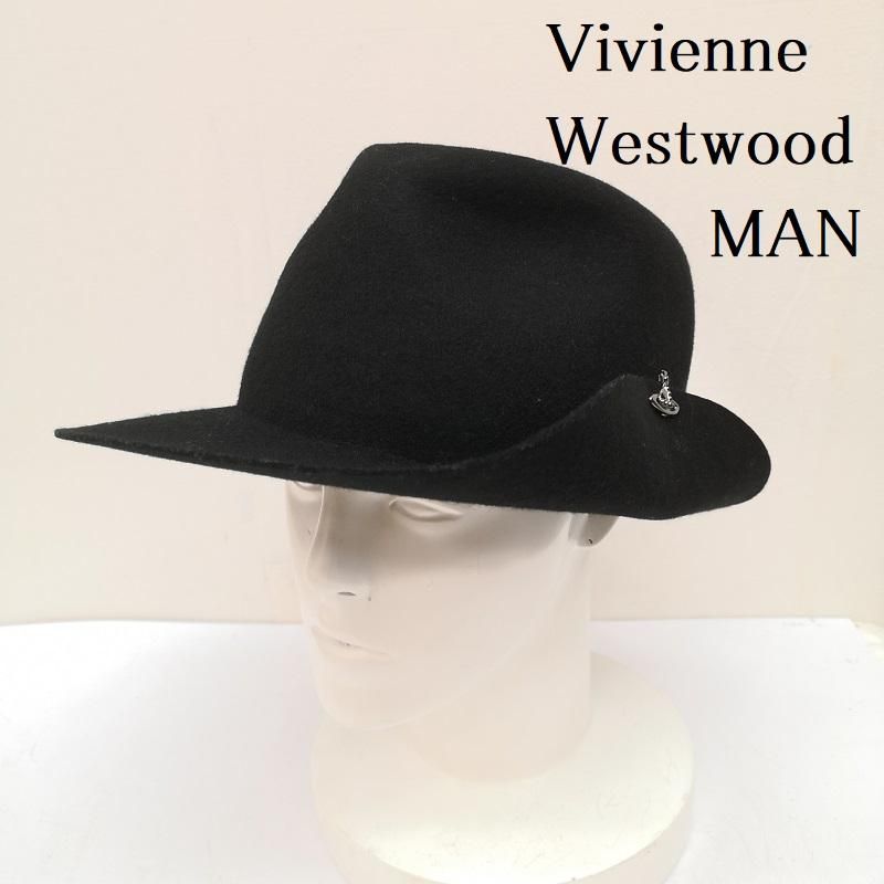 Vivienne Westwood MAN ヴィヴィアンウエストウッドマン 帽子 ハット 変形 オーブ フェルト ハット サイズF