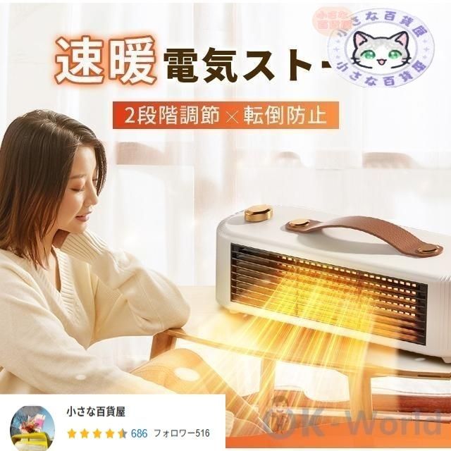 セラミックヒーター 小型 速暖 省エネ おしゃれ ヒーター 足元 ミニセラミックヒーター オフィス 卓上 2段階切替 過熱保護 転倒自動OFF 安全