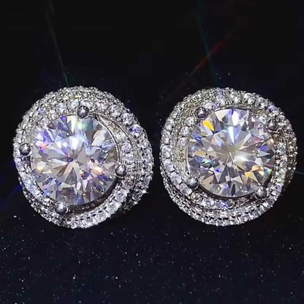 3ctの衝撃 モアサナイト ピアス VVSクラス GRA証明書付 S925 プラチナコーティング 大粒 高見え 一生モノ ジュエリー プレゼント 男女兼用 Stellux ユニセックス ブリンブリン