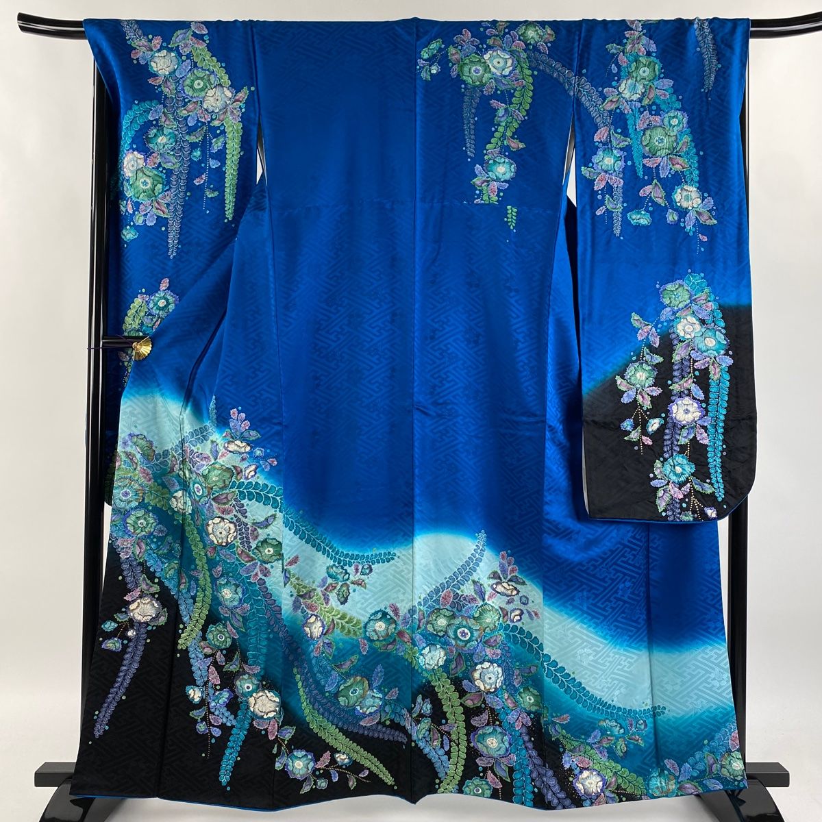 振り袖　セット　ブルー　辻ヶ花　袋帯　胴裏小シミあり 458 振り袖 セット ブルー 辻ヶ花 袋帯 胴裏小シミあり 458 振り袖