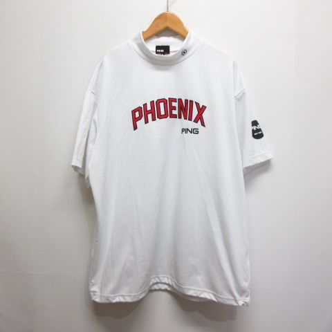 ピン PING 美品 ゴルフウェア 半袖 ハイネック シャツ 3L 白