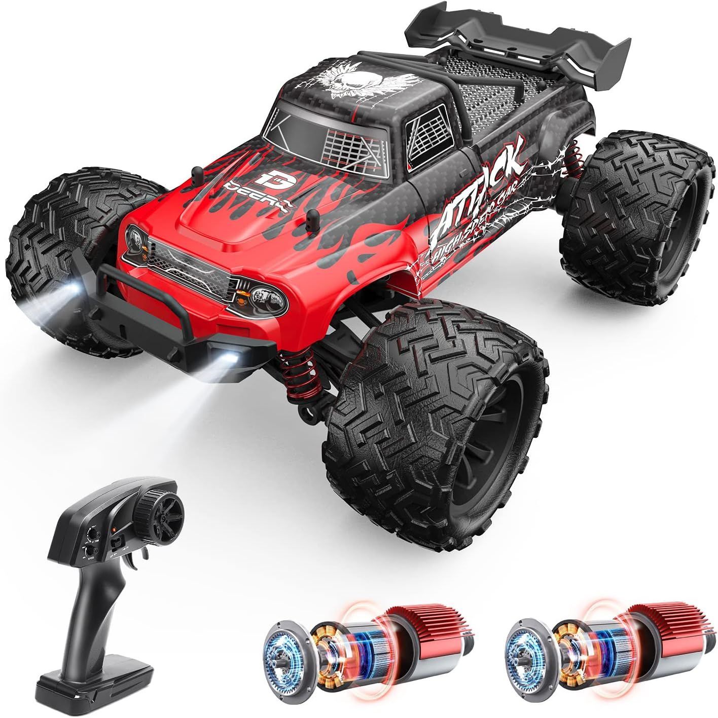 DEERC ラジコン ラジコンカー オフロード ダブルモーター 4WD