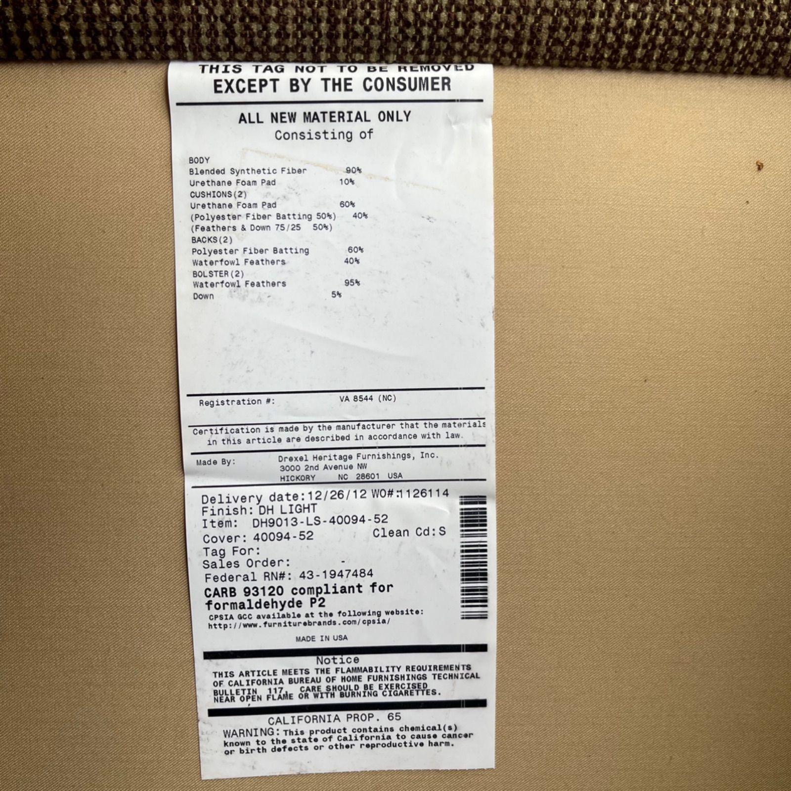 取付無料！ドレクセルヘリテイジ アメリカ ラウンジ ファブリック2Pソファ✨ 取付無料！ドレクセルヘリテイジ アメリカ ラウンジ