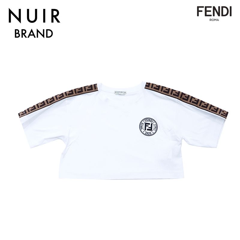 FENDI フェンディ 半袖Ｔシャツ ズッカ ロゴ クロップド 大幅 げ