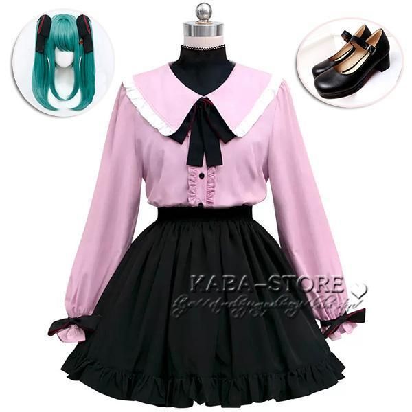 ◆初音ミクmiku 風 吸血鬼 コスプレ 衣装 ウィッグ 靴 コスチューム cosplay 演出服 アニメ ゲーム ハロウィン仮装 変装