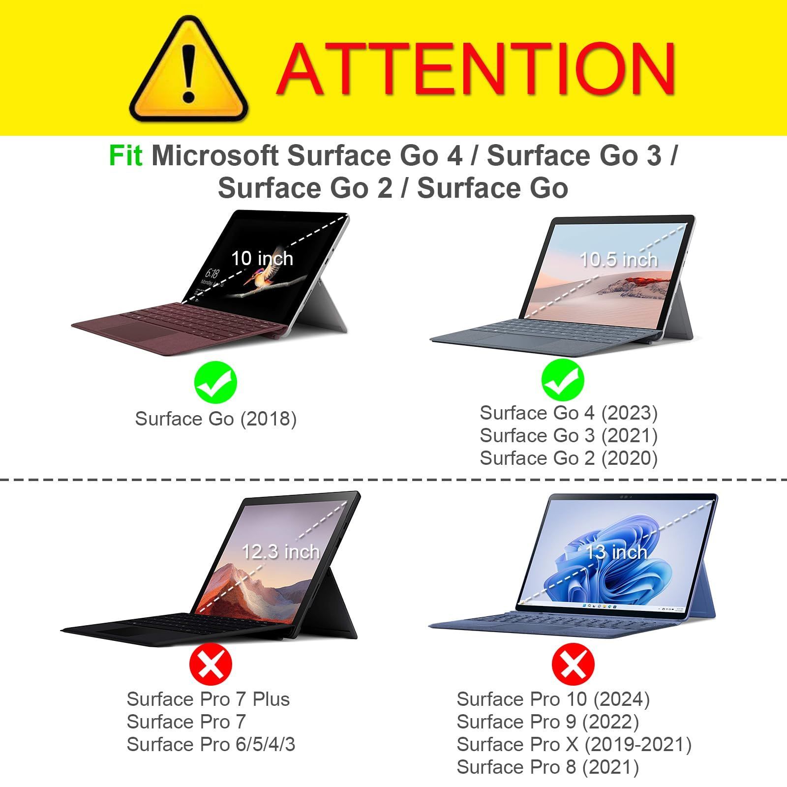 【人気商品】Go 2 Go 2020 Go / / Surface Surface Go Surface 2018 10インチ Surface ケース / タイプカバー 2021 ソフトTPU 3 ペンホルダー付き 2023 全面保護型 4 スタンド保護機能付