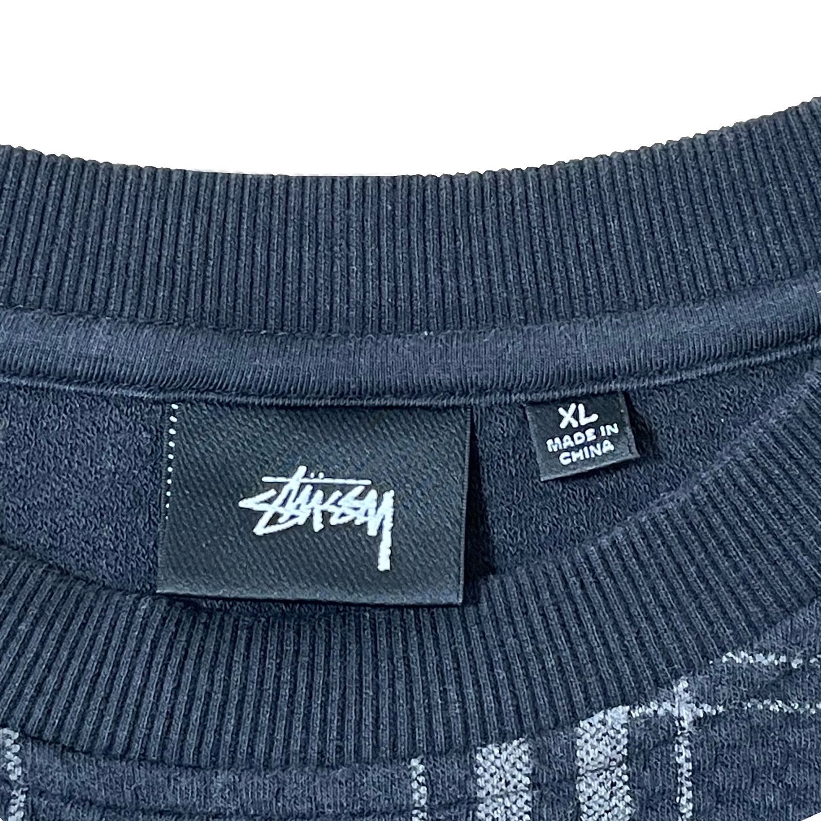 STUSSY DISCHARGED PLAID WAFFLE CREW - メルカリ