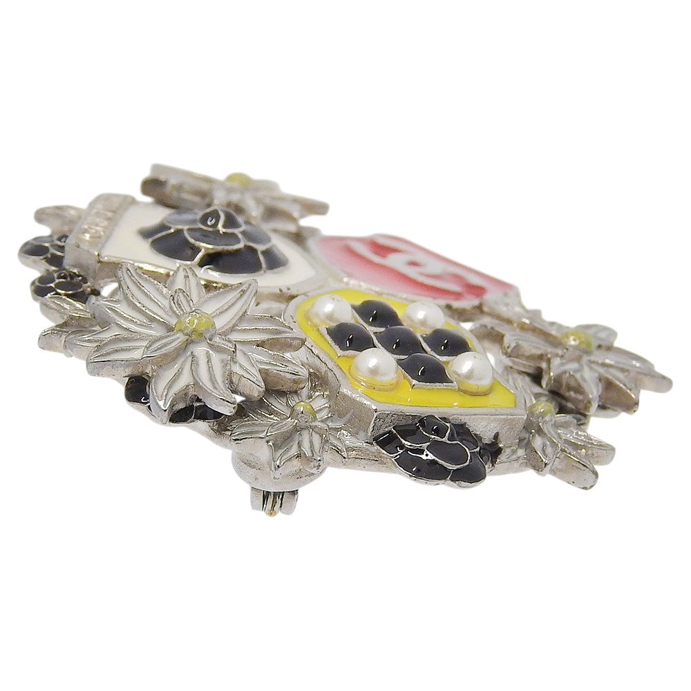 シャネル ココマーク カメリア 21K ブローチ ファブリック レッド CHANEL】シャネル ココマーク カメリア 金属製 赤/黄/白 A15 A