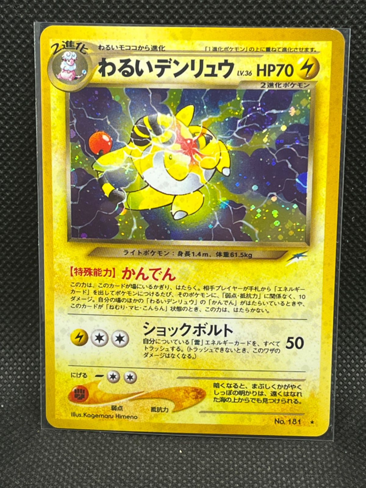 デンリュウ　わるいデンリュウ　旧裏　2枚セット　ポケモンカード　No.181 デンリュウ わるいデンリュウ 旧裏 2枚セット ポケモンカード No