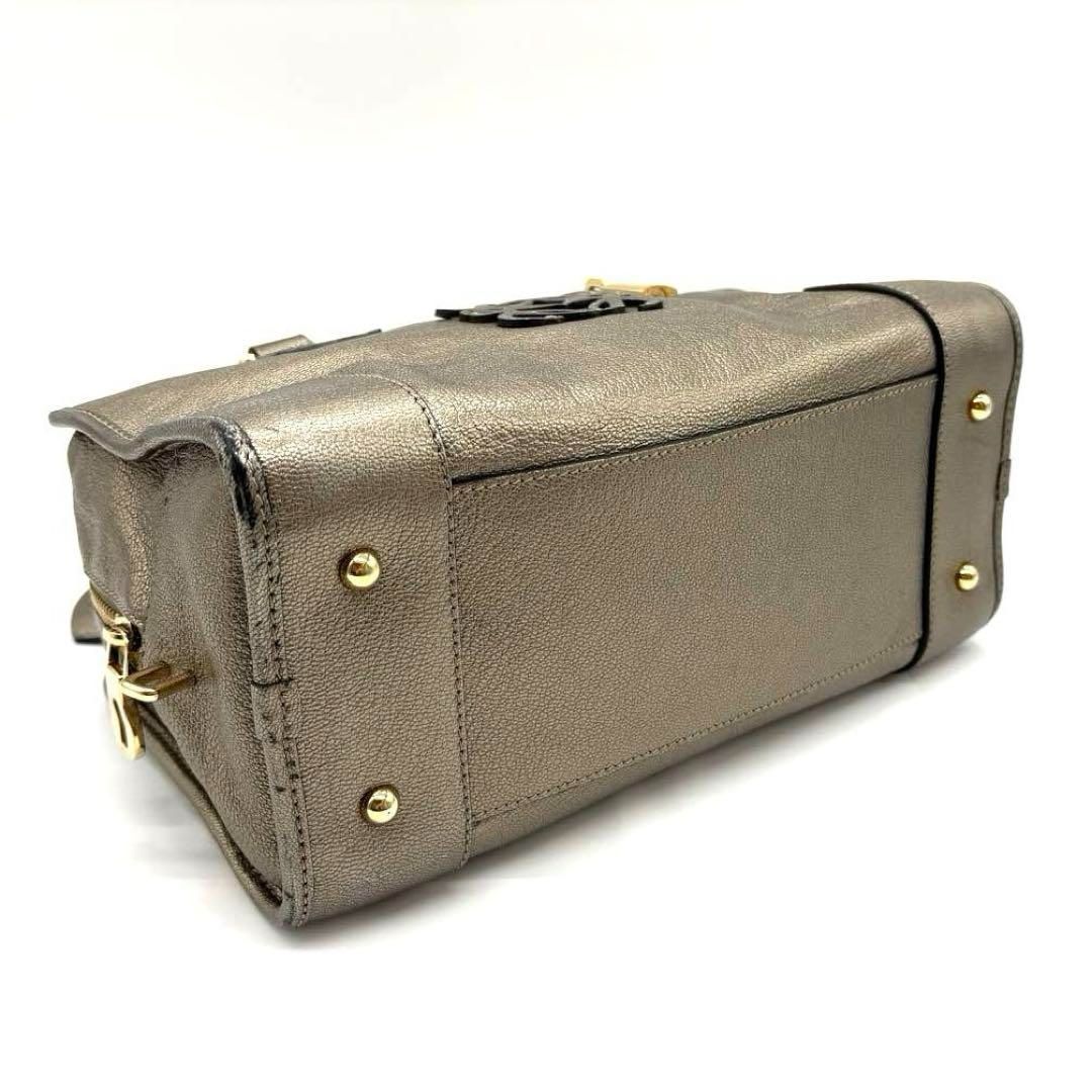 正規品 LOEWE ロエベ アマソナ28 ブロンズ レザー ハンドバッグ