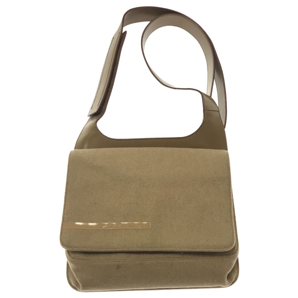 PRADA (プラダ) ロゴレザーメッセンジャーバッグ ショルダーバッグ