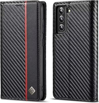 Galaxy S22 ケース 手帳型 Samsung ギャラクシー s22 SC-51C SCG13 5G 手帳 ケース 耐衝撃 炭素繊維テクスチャ マグネット開閉式 便利 軽量 薄型 カード収納 スタンド機能 おしゃれ スマホケース 人気