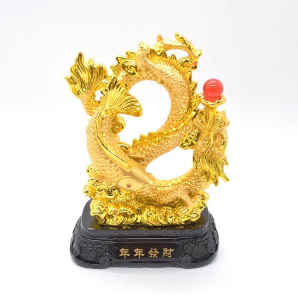 辰 ショップ 龍の置物 8の字龍 鯉 24cm 樹脂製 8型 末広がり