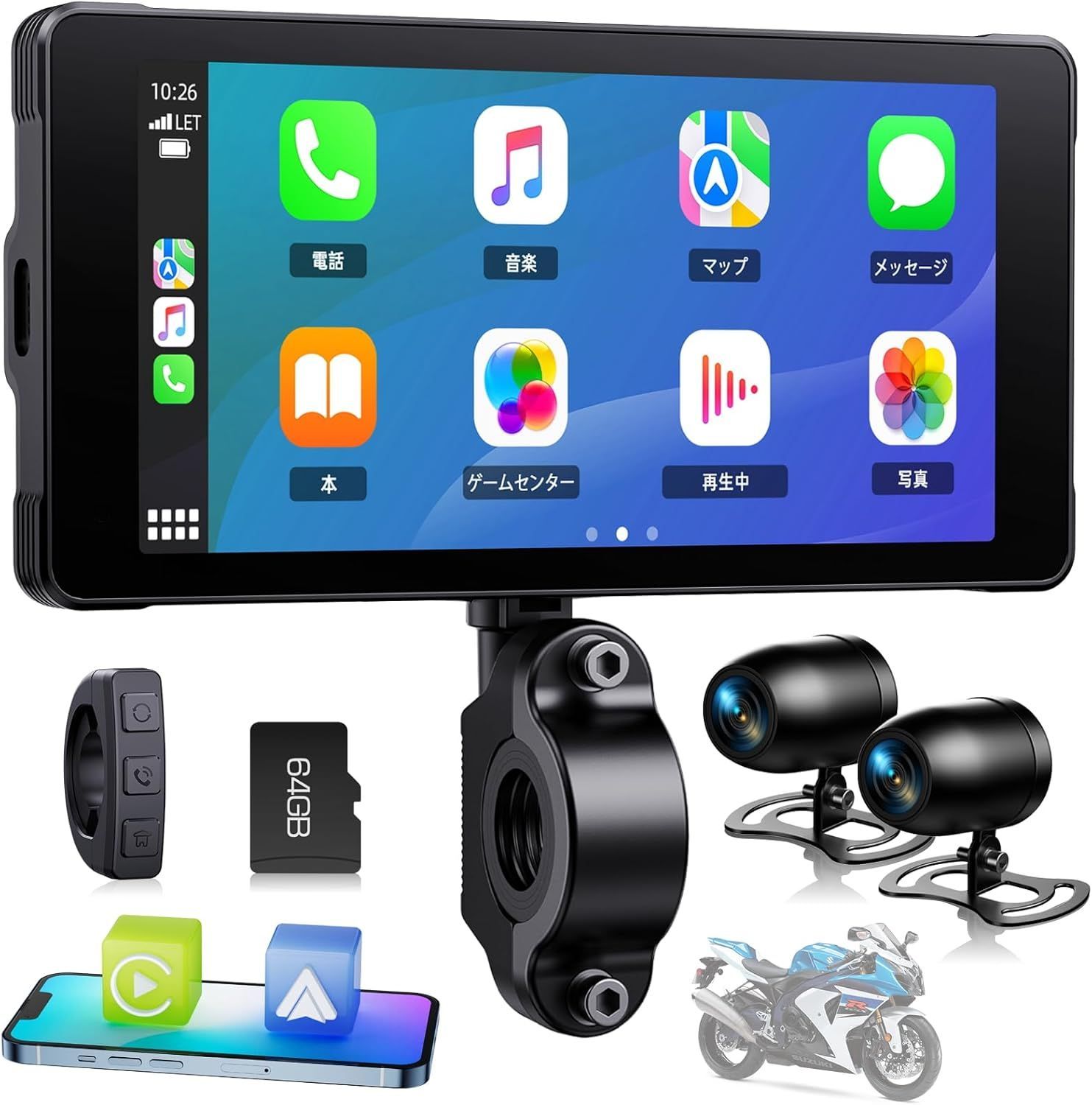 美品！9インチディスプレイオーディオCarplay Android Auto 車 楽天 