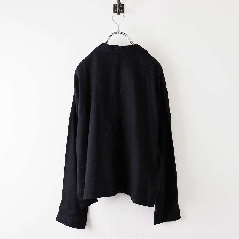 ミホウメザワ miho umezawa SILK LINEN TWILL open collared jacket