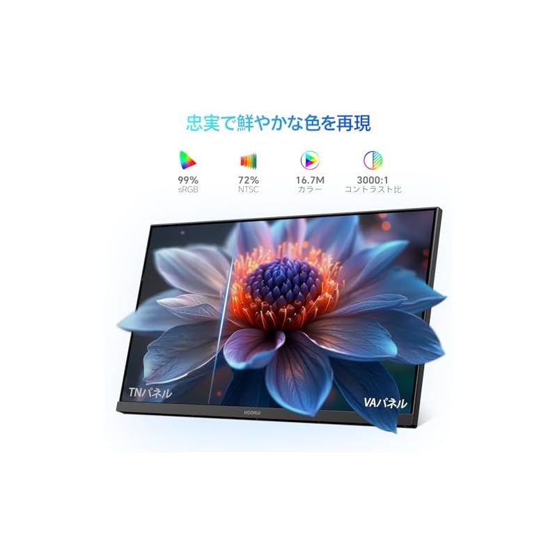 KOORUI モニター 24インチ 100Hz FHD(1920x1080) 非光沢 ディスプレイ
