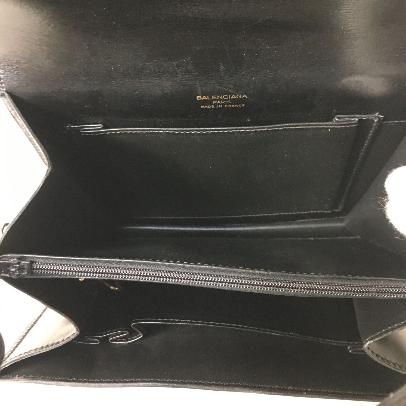2506-14｜バレンシアガ ショルダーバッグ レザー ブラック ロゴ金具 