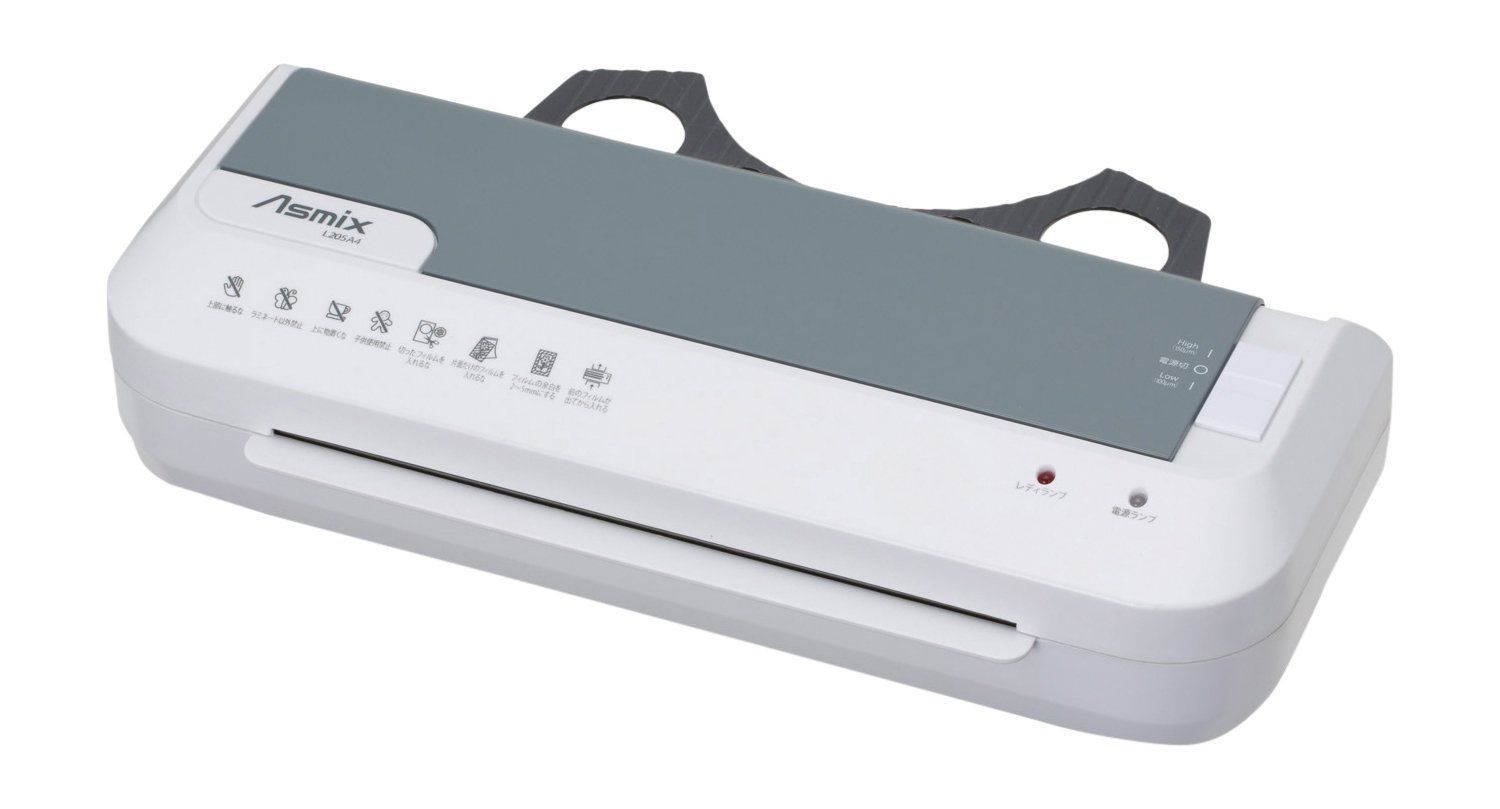 Color ホワイト アスカ ラミネーター L205A4 A4対応 温度調整 オートオフ 2本ローラー 150μmまで 停止レバー ホワイト