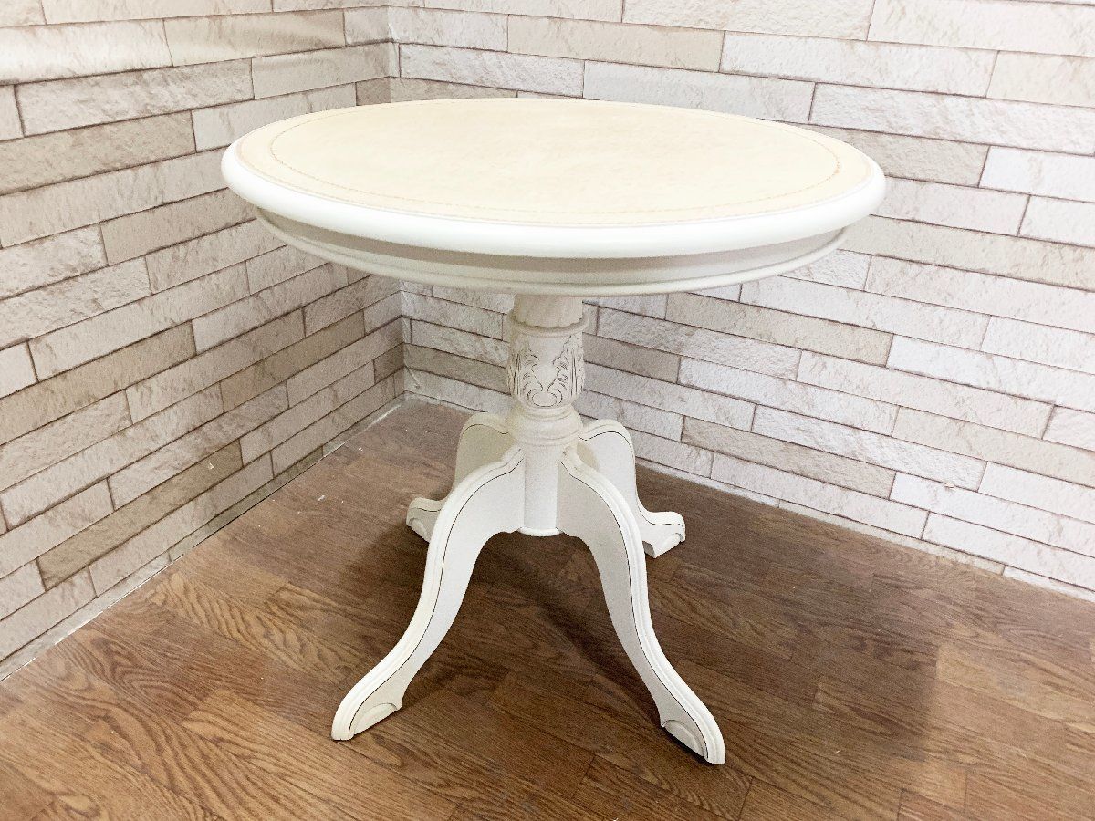 コンソール テーブル イタリア製 象嵌 花柄装飾 半月型木製テーブル