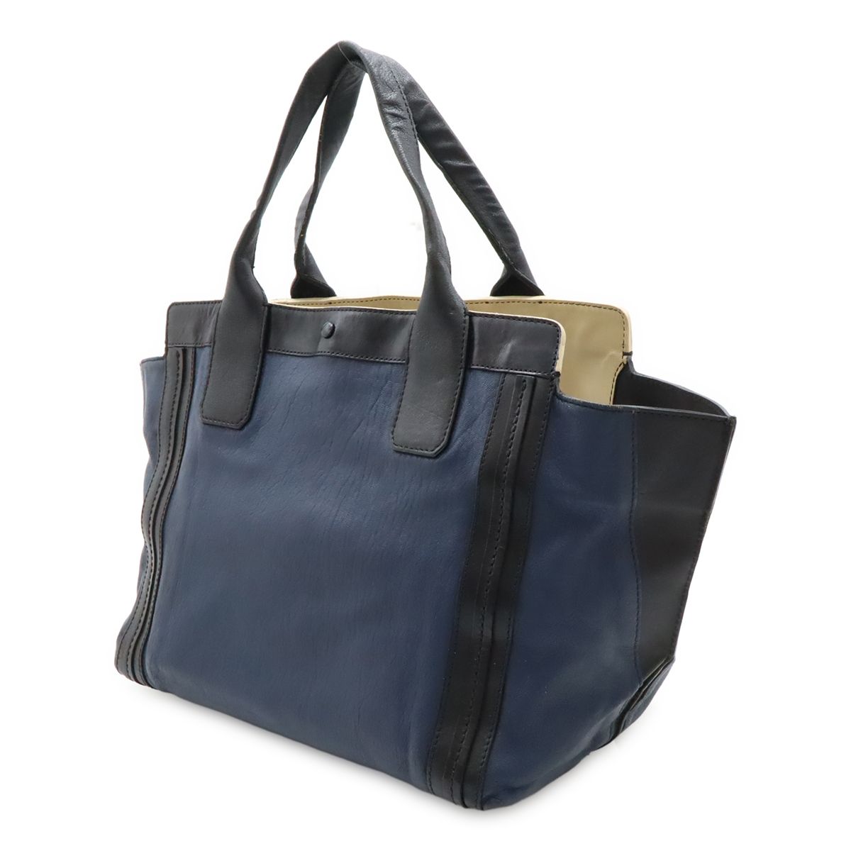 美品　クロエ　トートバッグ　バイカラー　レザー　茶　黒　本革　ブラック Chloe クロエ アリソン トートバッグ ハンドバッグ レザー バイ