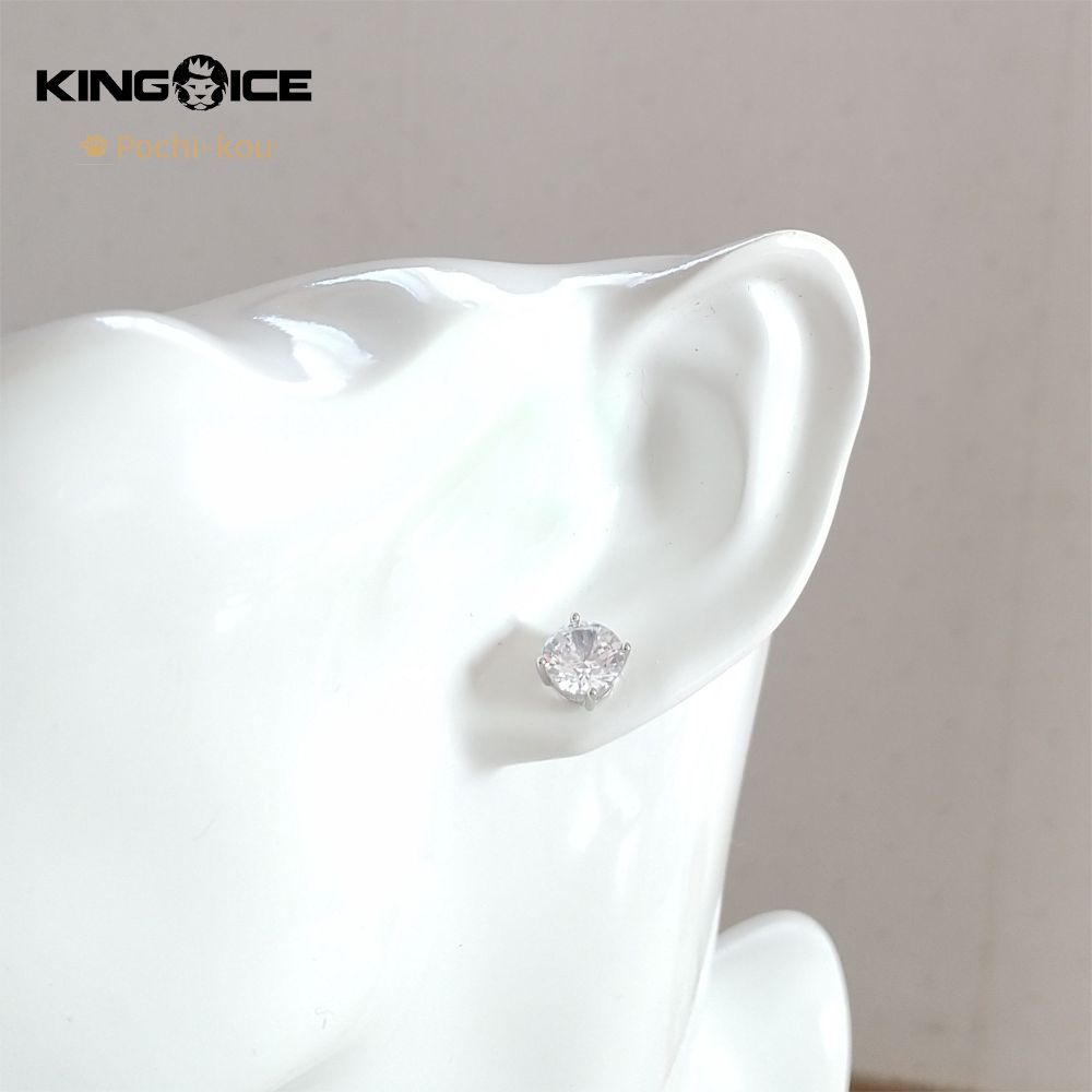 King ice BRILLIANT CUT Stud 7ミリ ピアス ホワイト - メルカリ