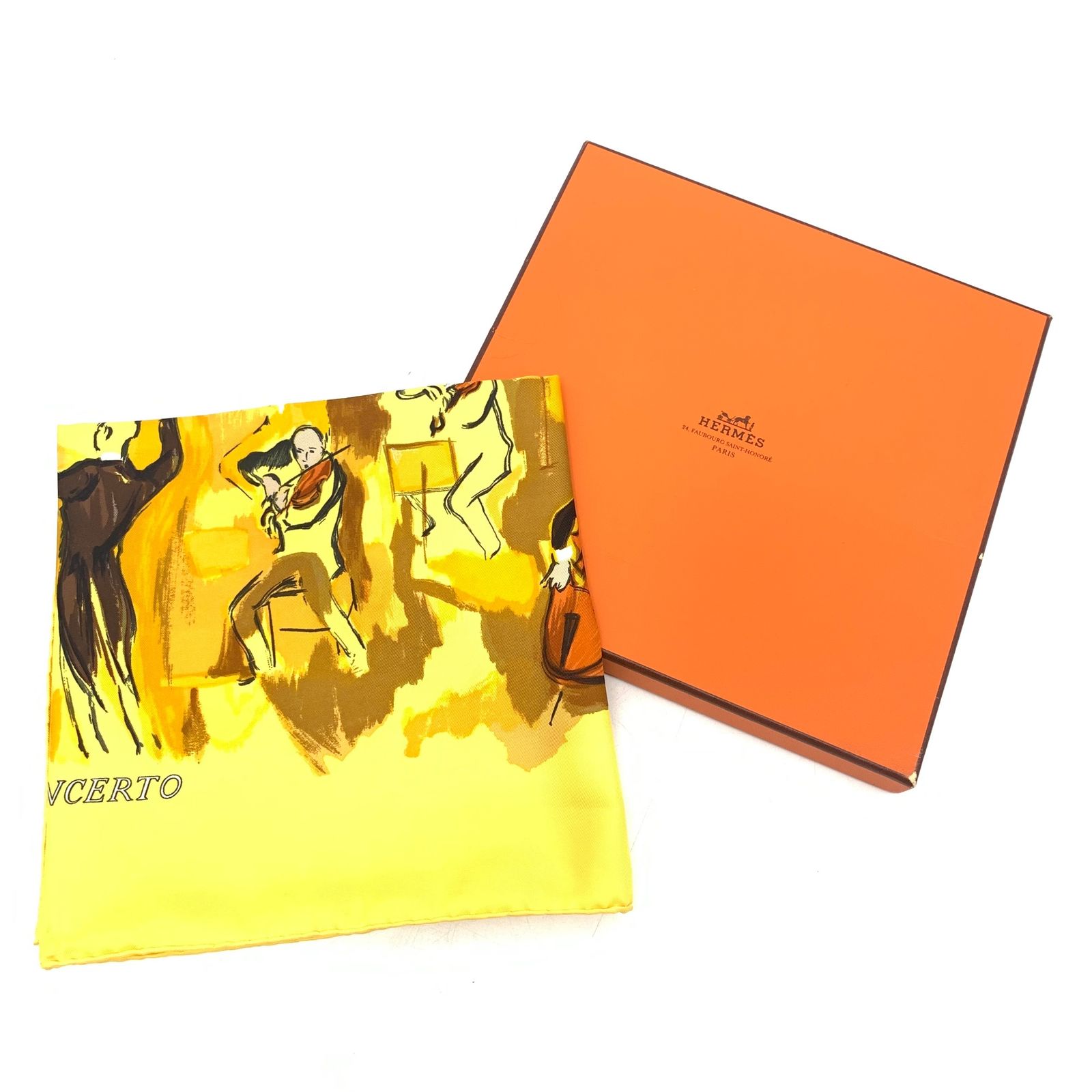 未使用級 Hermes エルメス カレ90 CONCERTO コンチェルト スカーフ 