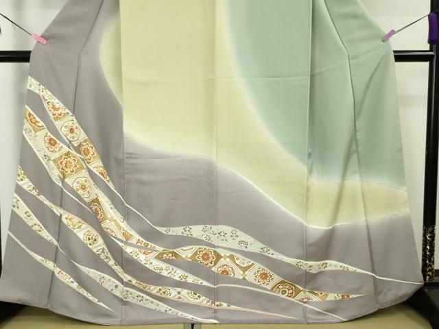 平和屋着物○訪問着 総刺繍 駒刺繍 雲取り雪輪吹き寄せ花文 金彩 正絹