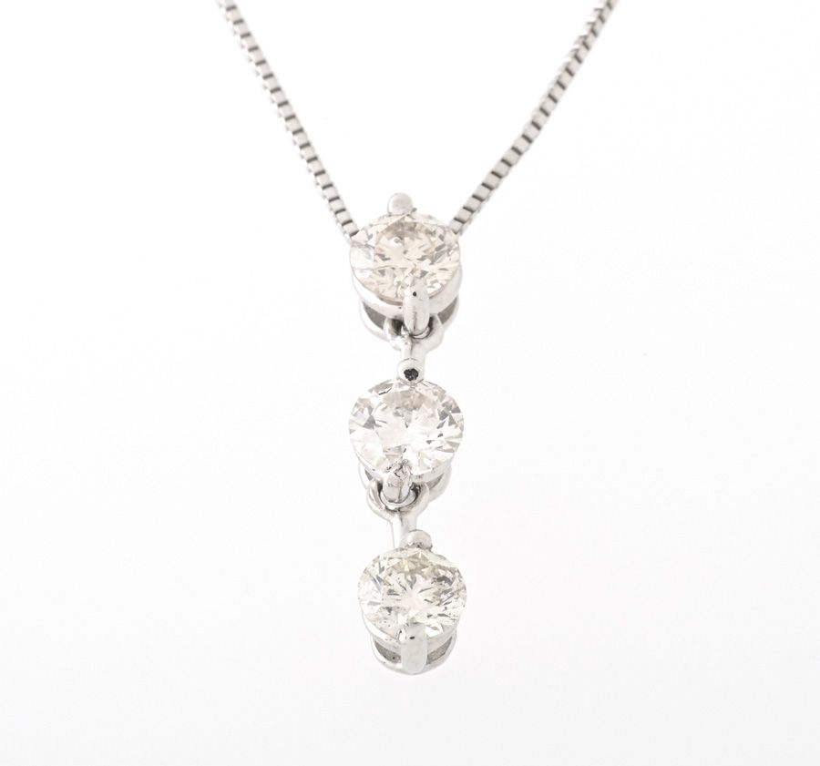 Pt850/Pt900 ダイヤモンド ネックレス D=1.00ct ～45cm 【中古】 商品