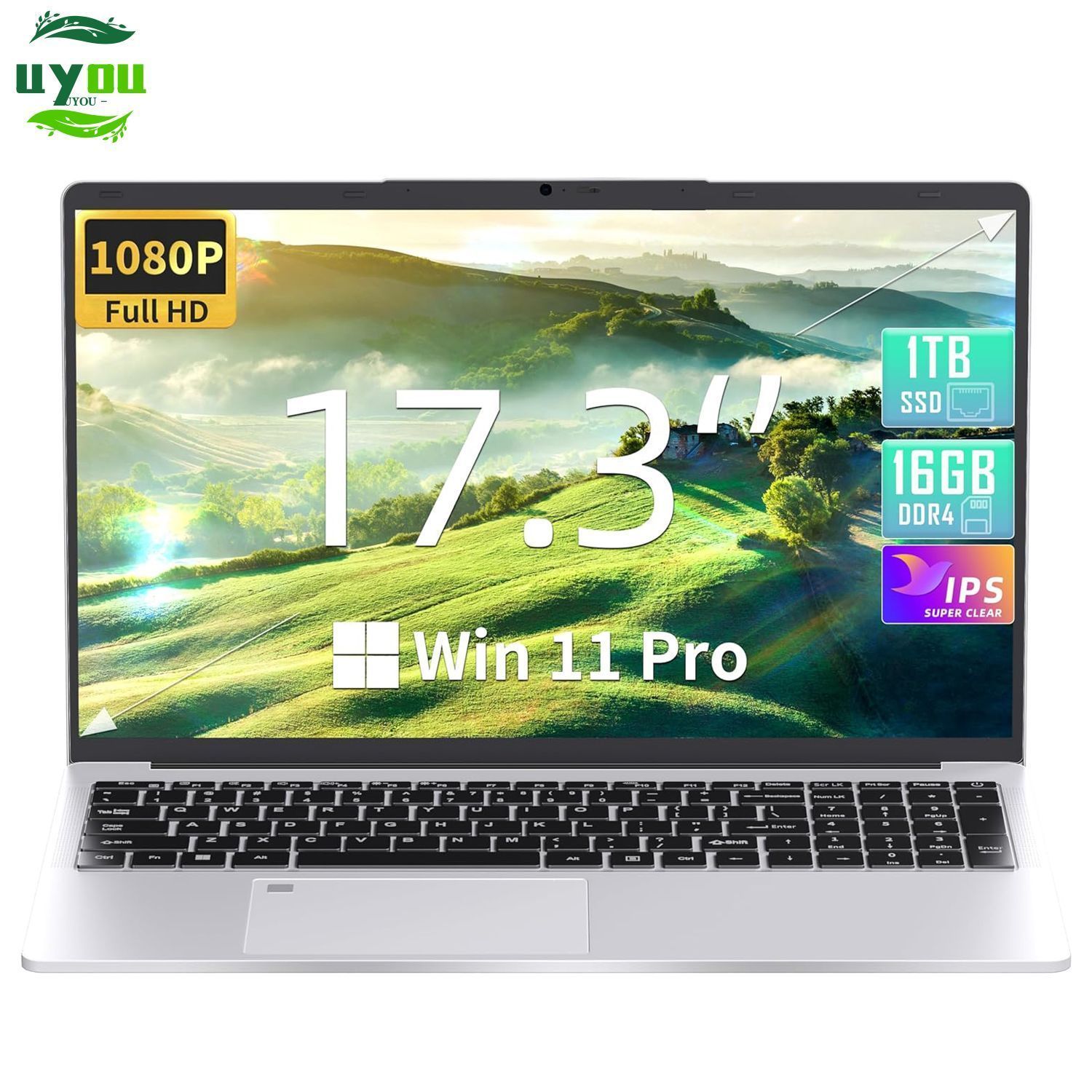 ノートパソコン 17.3 インチ 1080P IPS 大画面 11世代インテル celeron N5095 2.0~2.8Ghz|DDR4L 32GB| 高速SSD 960GB 指紋認証|USB 3.0|US