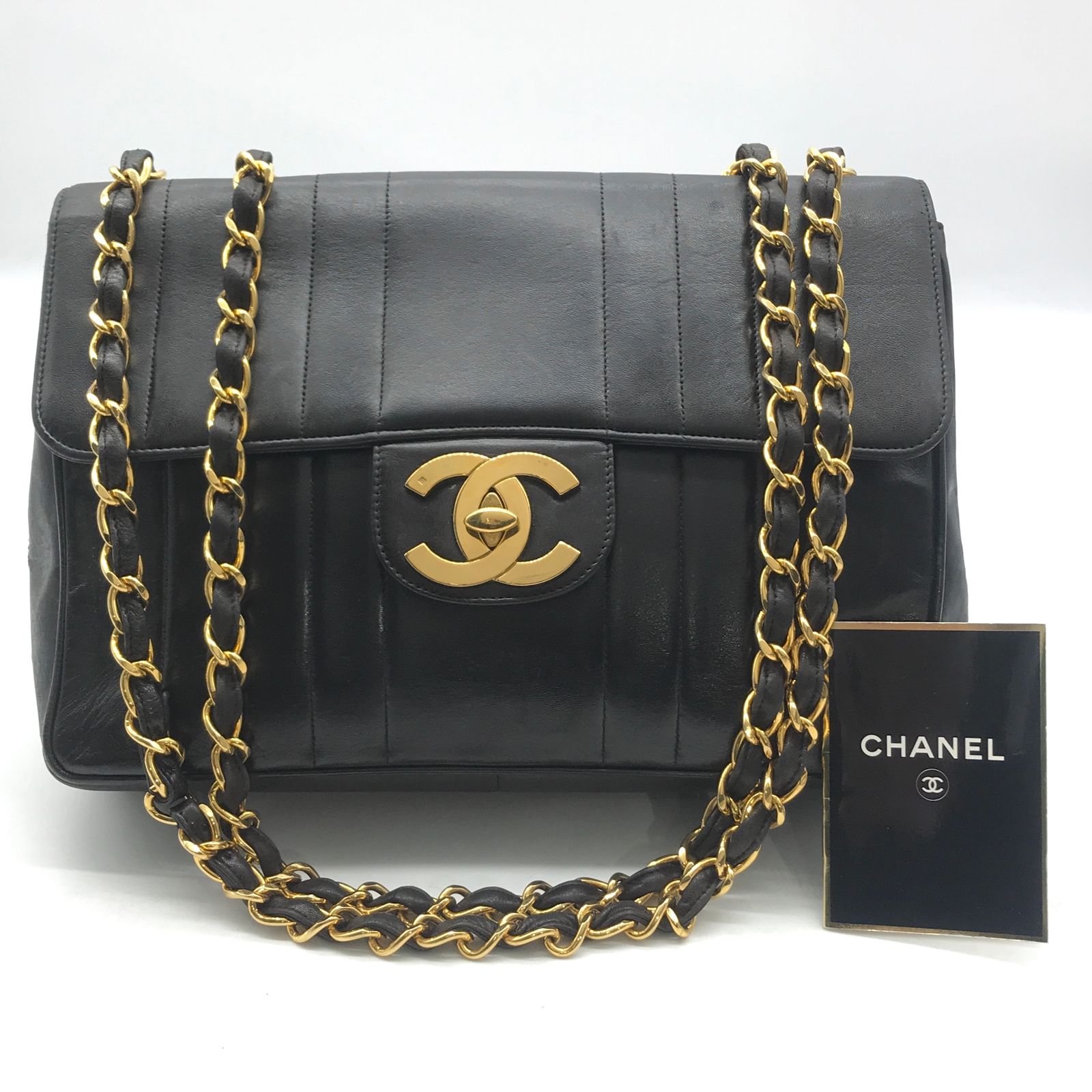 ◆美品◆ CHANEL ターンロック ココマーク チェーン ラム マドモアゼル CHANEL シャネル デカココマーク マドモアゼル 30 ラムスキン