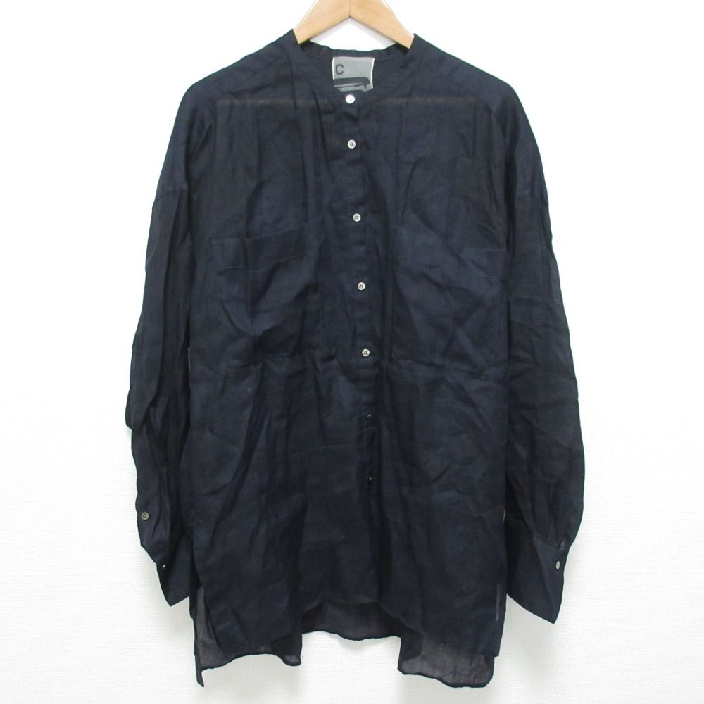 Chaos カオス リガーラミーバンドカラーシャツ CH106033ER サイズF ネイビー レディース 古着