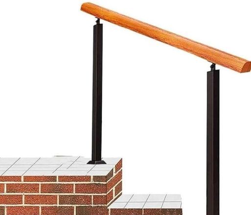 手すり 屋外 階段手摺 屋外 無垢材の手すり調節 なアームレスト 玄関手すり マットな黒のアイアン階段に手すり 取り付けが簡単 階段を使用する人 子供 高齢者