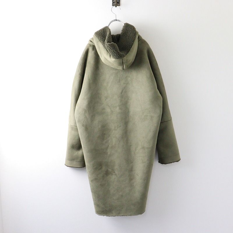 2022AW アパルトモン L'Appartement ルーアンドレア Lou Andrea Mouton Fake Hood Coat ムートン コート S/カーキ【2400014027310】