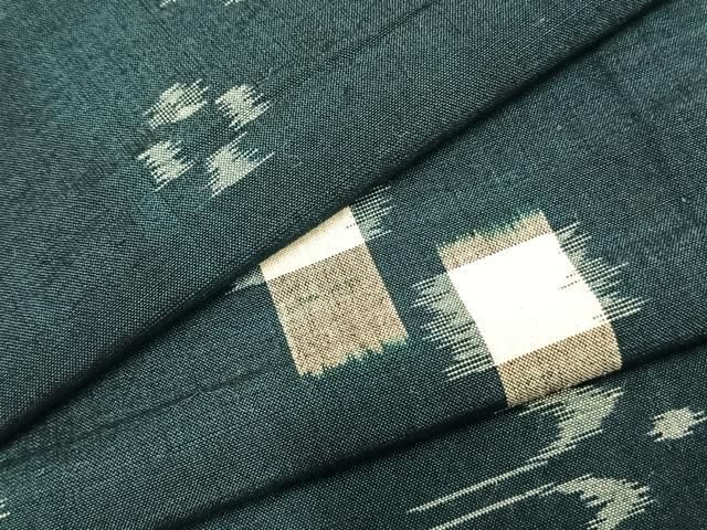 平和屋着物□極上 久留米絣 単衣 綿 正藍絵絣 玩具文様