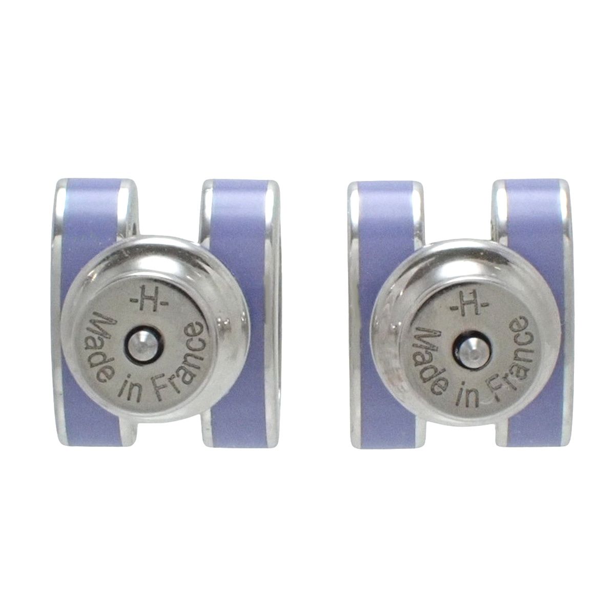 エルメス HERMES ピアス ミニポップアッシュH パープル